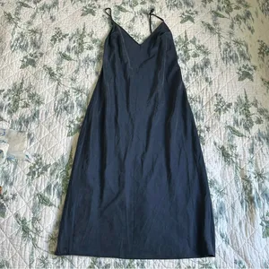 L’Academie Blue Silk Slip Midi Dress S Revolve thumbnail 4