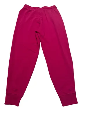 Nike Raspberry Pink Fleece Joggers with White Swoosh thumbnail 3
