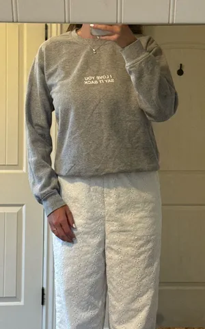 Lonely Ghost Gray Crewneck with White Script thumbnail 1