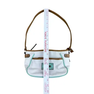 Rosetti Shoulder Bag White Tan Mint Green Vegan Leather Multi Pocket Purse thumbnail 8
