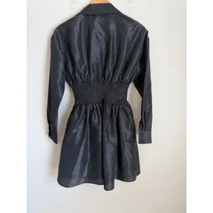 Anthropologie Hutch Tobie Mini Dress Women XS Black Smocked Waist Fit & Flare thumbnail 4