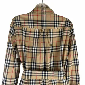 Burberry Giovanna Vintage Check Poplin Cotton Shirt Dress Beige Size 4 thumbnail 11