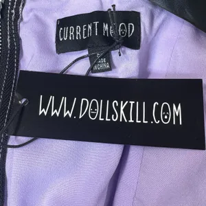 Dolls Kill Bow Lace Up Corset Top Size S Purple Black Ribbon Spikes Safety Pin thumbnail 8