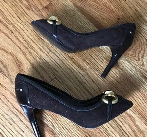 Zara Brown Quilted Pumps thumbnail 1