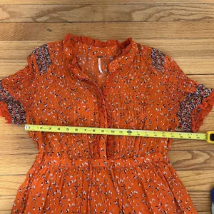 Free People‎ Rare Feeling Maxi Dress in Orange Pop Combo Size Small thumbnail 14