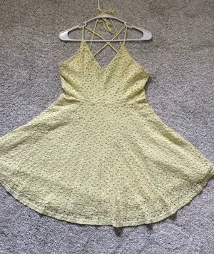 Kimchi Blue Urban Outfitters Lace fit flare halter Mini Dress Open Back Fairy sz 10 thumbnail 1