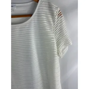 Calvin Klein Textured Short Sleeve Blouse Size XL thumbnail 4