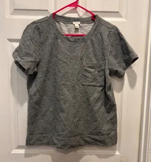 J.‎ Crew Gray Heathered Cotton Pocket Sweatshirt Top Womens Large Athleisure thumbnail 1