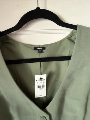 Express Sage Green Tailored Women's Vest thumbnail 3