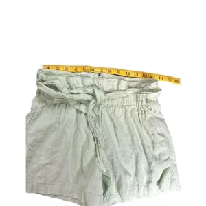 Abercrombie & Fitch Women's Small Linen Paperbag Shorts Mint Green 3 inch inseam thumbnail 6