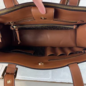 Calvin‎ Klein Signature Tote Shoulder Bag Brown CK Monogram Print Brown Leather thumbnail 11