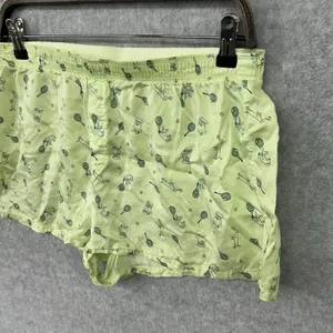 Victorias Secret Pink Women Sleep Shorts Green Silky Tennis Dogs Size Large thumbnail 2