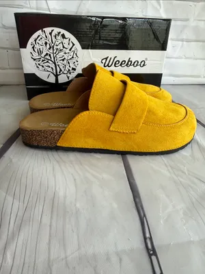 Weeboo Yellow Suede Mule Clogs Size 7.5 thumbnail 4