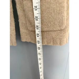Anthropologie Sleeping on Snow Tan Lambswool Full Zip Hooded Sweater S thumbnail 2