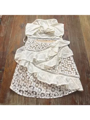 Princess Polly White Floral Strapless Bow Back Mini Dress Size 4 thumbnail 8