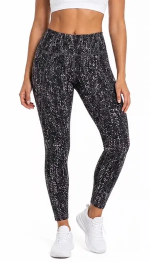 Athleta Leggings Womens MP Salutation Stash Grey Lavender Abstract Print thumbnail 1