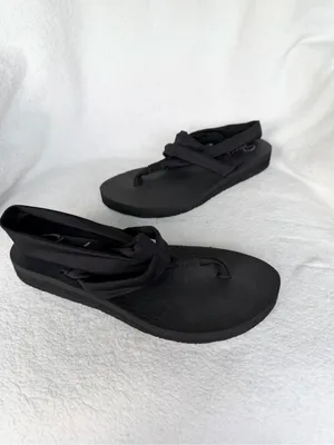 Skechers Womens Size 7 Black Meditation Studio Kicks Yoga Foam Sandals thumbnail 7