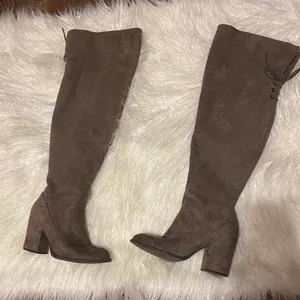 Taupe Thigh Highs Boots thumbnail 4