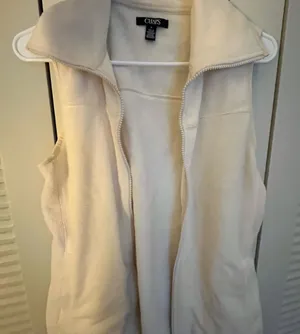 Chaps Off-White Quilted Vest thumbnail 1