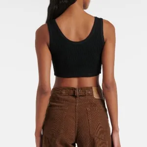 PRADA logo ribbed cropped tank top thumbnail 3