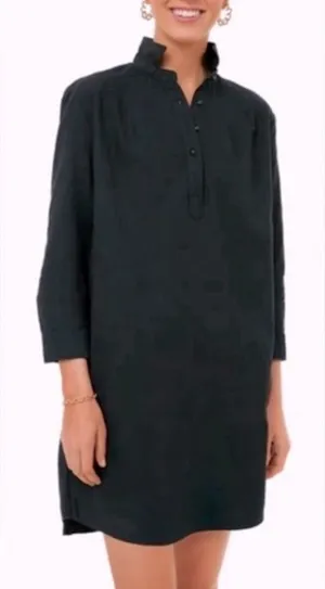 Tuckernuck X Pomander Place Black Polly Pop Collar Relaxed Shirt Dress Small thumbnail 1