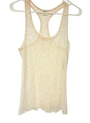 Free People Intimately Size XS Peach Sequins Women's Top Tank NEW thumbnail 1