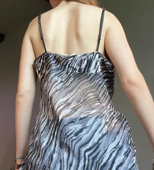 Gilligan and O'Malley sheer zebra slip tank top thumbnail 5