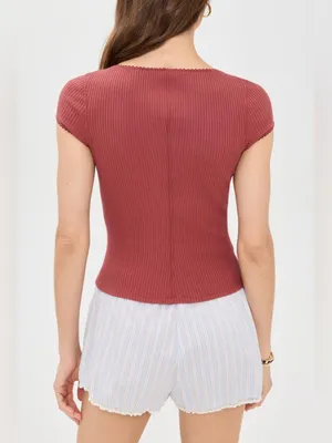 NWT Free People FP Intimately Most Wanted Cardi - Rust Terracotta - XS thumbnail 6