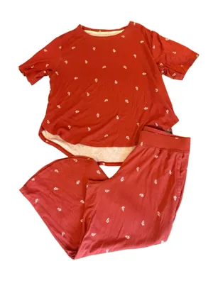LL Bean Pajama Set Pima Cotton Modal Womens Size Small Petite Floral thumbnail 1