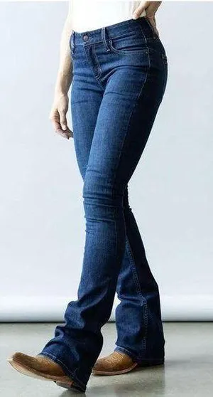 Kimes Ranch Chloe Western Denim Mid Rise Flare Jeans Size 0/34 Blue thumbnail 1