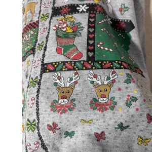 Vintage Tultex Ugly Christmas‎ Sweatshirt Gray XL Made in USA 90s thumbnail 4