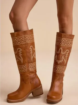 Free People x Dingo Avalon Embroidered Western Boots Russet Size 7.5 thumbnail 14