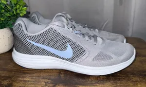 Nike Revolution 3 Running Shoes Women 8.5 Grey Blue 819303-014 Athletic Sneakers thumbnail 1