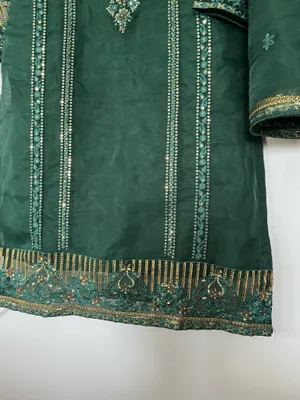 3 piece Pakistani outfit Green Size 6 thumbnail 4