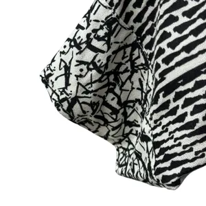 Soft Surroundings Raven Dress Womens Large Black‎ White Abstract Rayon Boho thumbnail 3