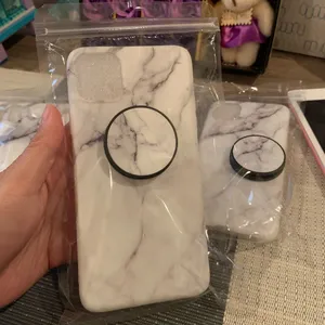 iPhone 12 pro max marble case&hand holder White thumbnail 2