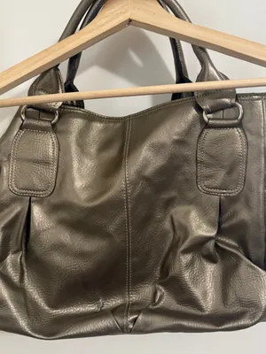 Mondani Metallic Pewter Hobo with Silver Accents Shoulder Bag Large thumbnail 2