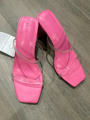 The Drop Women's Pink Avery Square Strappy High Heeled Sandal Size 9 thumbnail 1