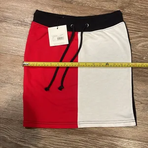Missguided Women’s Colorblock Red, White & Blue Block Tie Waist mini skirt Relaxed Fit thumbnail 6
