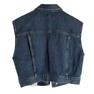 Agolde Charli Sleeveless Button Front Denim Trucker Jean Vest Size Small thumbnail 8