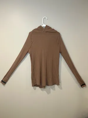 Free People We the Free Waffle Long Sleeve Hooded Shirt thumbnail 3