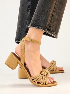 ROTHY'S The Knot Heeled Sandals in Golden Sun Size 5.5 thumbnail 2