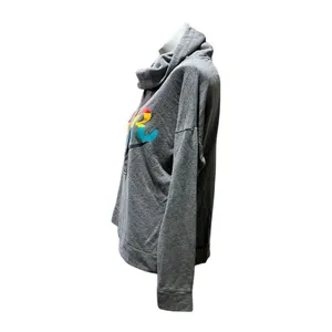 Victoria's Secret PINK Women's M Gray Cowl Neck Hoodie Rainbow Logo thumbnail 4
