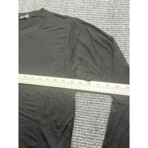 Womens Black Long Sleeve Round Neck Curved‎ Hem Viscose Blend Top Athleisure XXL thumbnail 4