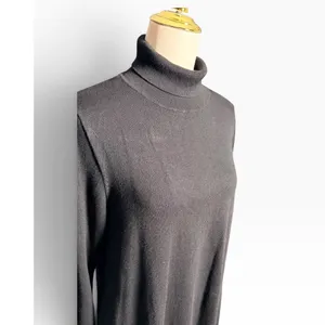 Apt. 9 Womens Black Turtleneck A-Line Knit Sweater Dress XL Long Sleeve Midi thumbnail 2