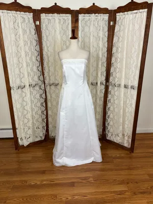 Beautiful Vintage 90s Roberta Bridal Simple Satin Wedding Gown thumbnail 3