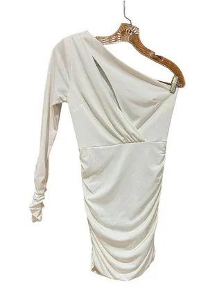 Lucy in the Sky Glitter One Sleeve Bodycon Mini Dress Small thumbnail 1