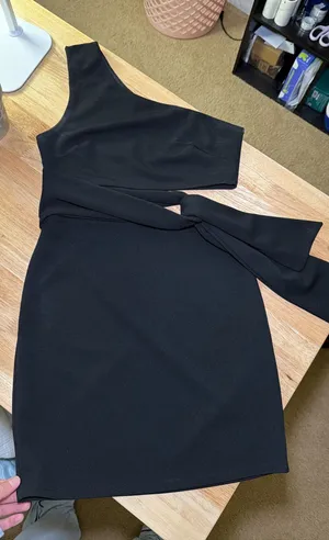 These Three Boutique Dress cut out side tie black thumbnail 1