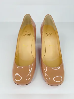 Christian Louboutin Cadrilla 70mm Block Heel Nude Patent Leather Pumps EU 36.5 thumbnail 7