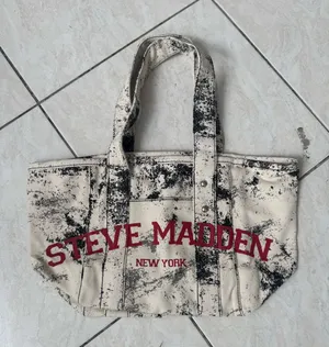 Steve Madden white & black splatter tote bag thumbnail 1